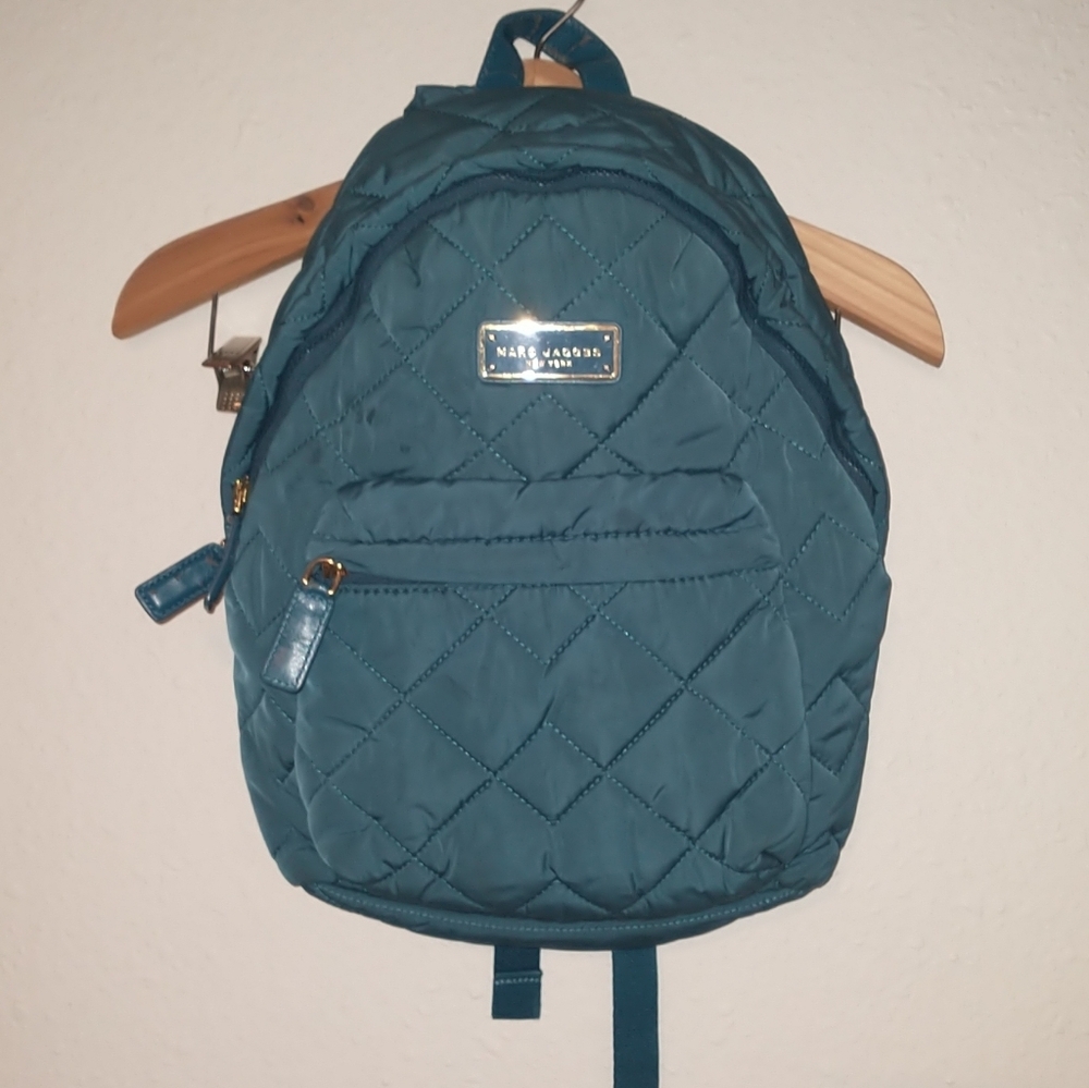 Marc Jacobs Blue Quilted Backpack Puffer Bookbag